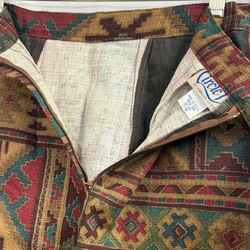 Circle T Vtg Geometric Patterned Vest and Maxi Skirt Set - Picture 7 of 9